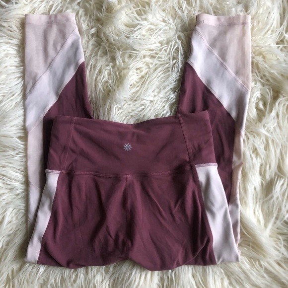 Athleta Pants - Athleta color block cropped leggings